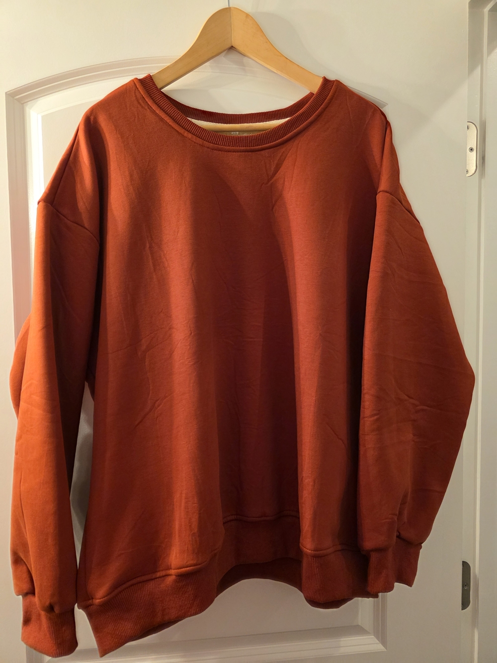 Women's Oversized Sweatshirt Hoodie - Rust Orange